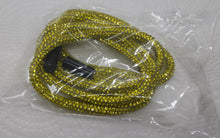 Load image into Gallery viewer, Mustard Yellow rhinestone hoodie string jet black tips