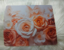 Load image into Gallery viewer, Peach and White Roses Mouse Pad 9.5 x 7.9"