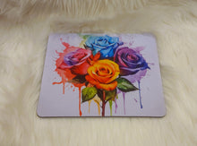 Load image into Gallery viewer, Multicolor Dripping Roses Mouse Pad 9.5 x 7.9" or 8.7 x 7"