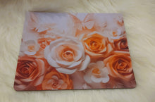 Load image into Gallery viewer, Peach and White Roses Mouse Pad 9.5 x 7.9"