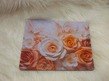 Load image into Gallery viewer, Peach and White Roses Mouse Pad 9.5 x 7.9"