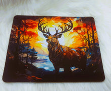Load image into Gallery viewer, Watercolor Buck Near a Stream at Sunset Design Mouse Pad 9.5 x 7.9"