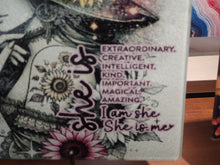Load image into Gallery viewer, She Is Sublimated Glass Cutting Board