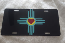 Load image into Gallery viewer, New Mexico Zia Symbol with Heart Center License Plate
