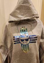 Load image into Gallery viewer, New Mexico Zia with Chameleon Cholo center Hoodie