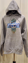 Load image into Gallery viewer, New Mexico Zia with Chameleon Cholo center Hoodie