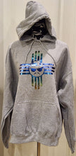 Load image into Gallery viewer, New Mexico Zia with Chameleon Cholo center Hoodie
