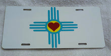 Load image into Gallery viewer, New Mexico Zia Symbol with Heart Center License Plate