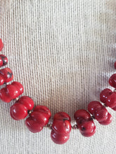 Load image into Gallery viewer, Pumpkin-Shaped Coral Beaded Necklace and Earring Set