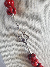 Load image into Gallery viewer, Pumpkin-Shaped Coral Beaded Necklace and Earring Set