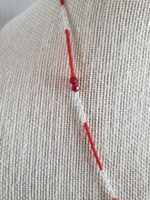 Load image into Gallery viewer, Red Faceted Glass & Red and Clear Seed Bead Beaded Lanyard