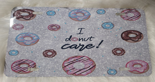 I Donut Care! license plate