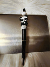 Load image into Gallery viewer, Smiling Panda Bear Beaded Retractable Pen
