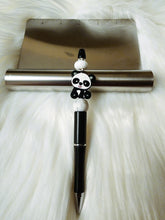 Load image into Gallery viewer, Smiling Panda Bear Beaded Retractable Pen
