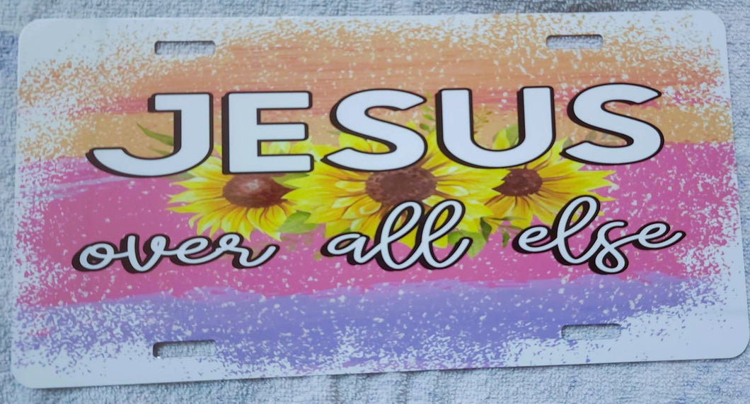 Jesus Over All Else License Plate