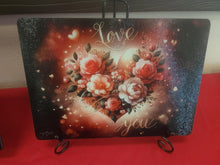 Load image into Gallery viewer, Love You Sublimated Glass Cutting Board
