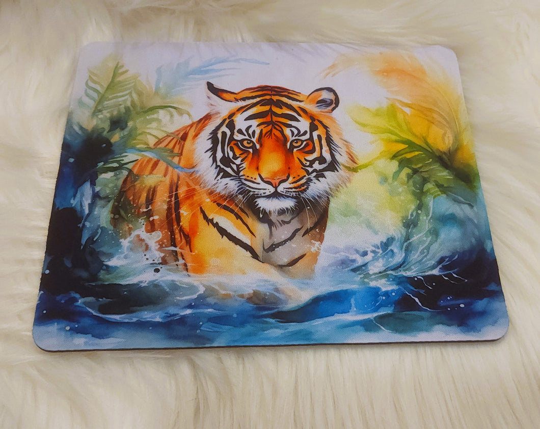 Tiger Walking in the River Design Mouse Pad 8.7 x 7