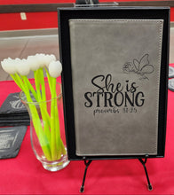 Load image into Gallery viewer, She is Strong  Leatherette Engraved Journal
