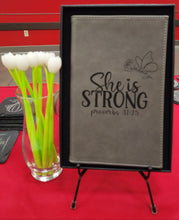 Load image into Gallery viewer, She is Strong  Leatherette Engraved Journal2
