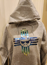 Load image into Gallery viewer, New Mexico Zia with Chameleon Cholo center Hoodie
