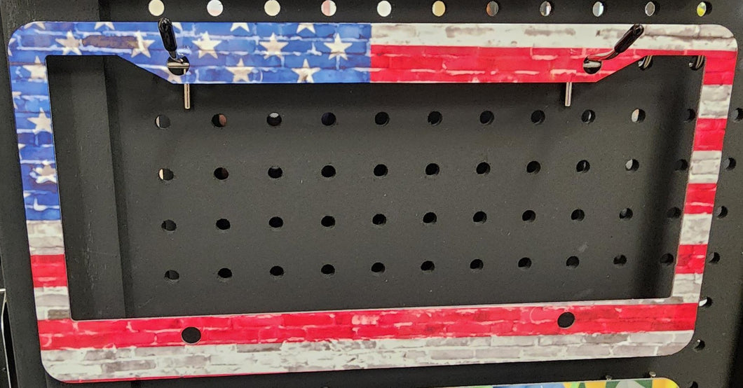 American Flag Outline License Plate Frame