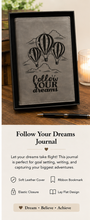 Load image into Gallery viewer, Follow Your Dreams Engraved Leather Journal | Hot Air Balloon Notebook | Inspirational Journal | Graduation Gift | Dream Big Gift | New Mexico Inspired
