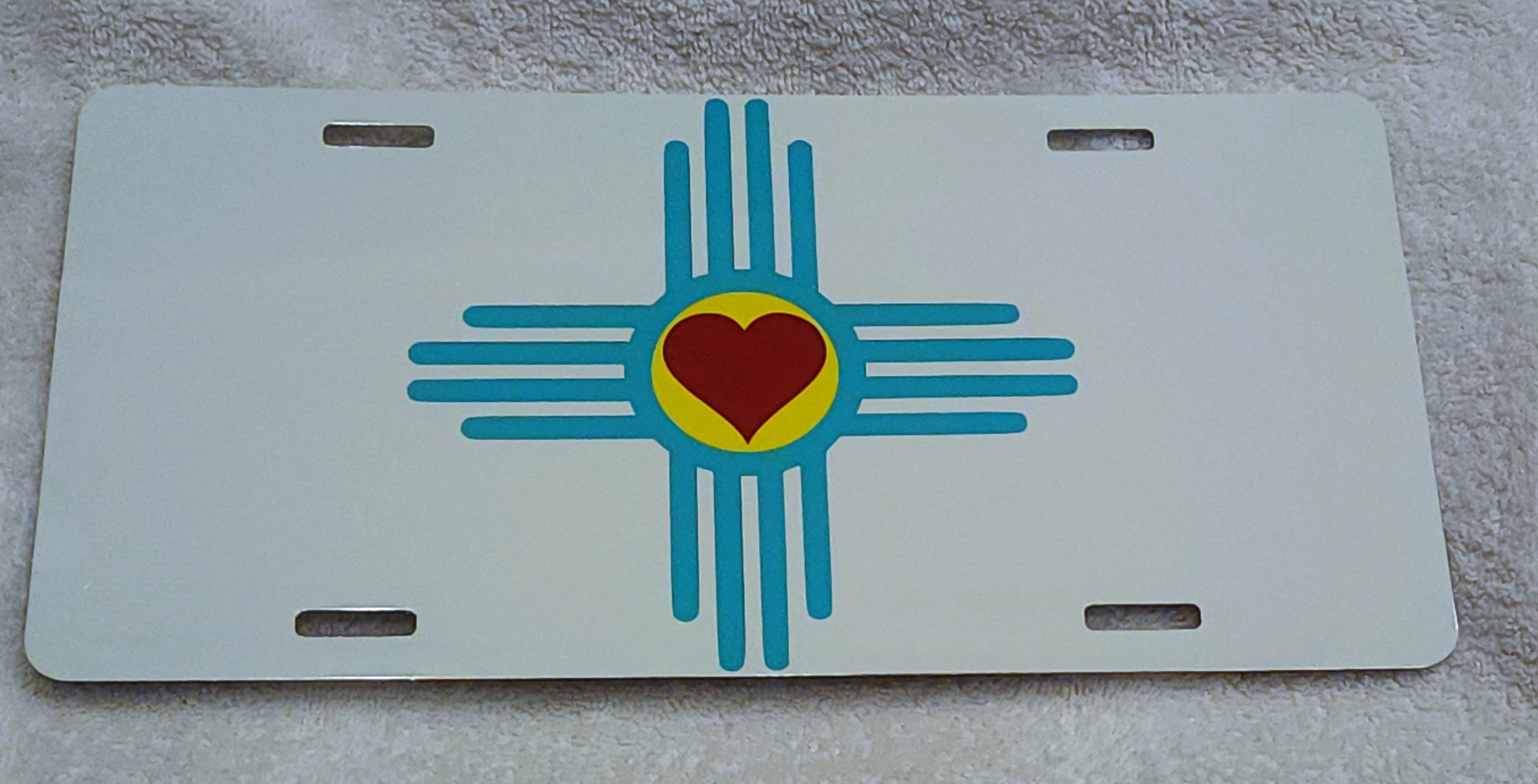 New Mexico Zia Symbol with Heart Center License Plate – R&R Humble ...