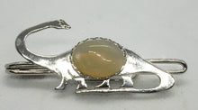 Load image into Gallery viewer, Silver Tone Brontosaurus Dinosaur Tie Slide Moonstone Cabochon (13 X 18 MM)
